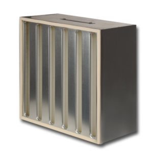 HIGH CAPACITY HEPA FILTER WITH V MODULE DESIGN (METAL FRAME)